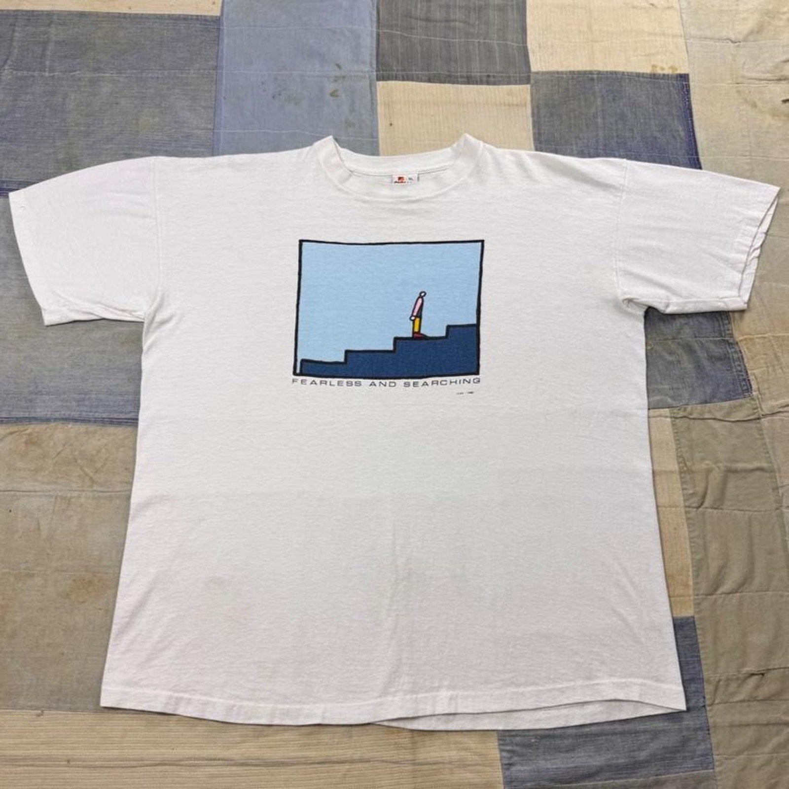 1980s Flax Fearless and Searching Art Graphic Tee | XL