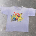 1990s No Free Rides Surf Graphic Tee Light Blue | Large