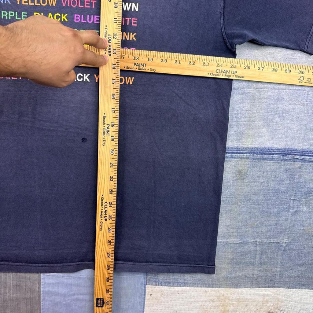 1990s Fruit of the Loom Color Word Puzzle Graphic Tee Navy | XXL