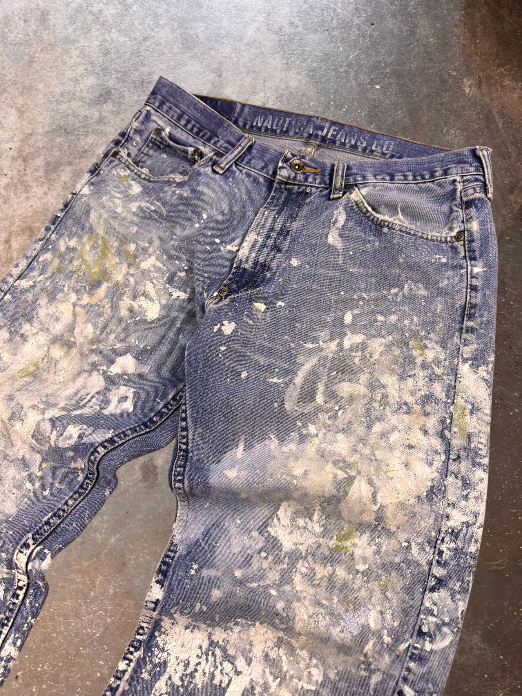 2010s Heavily Painted Nautica Painters Pants| 34x29.5