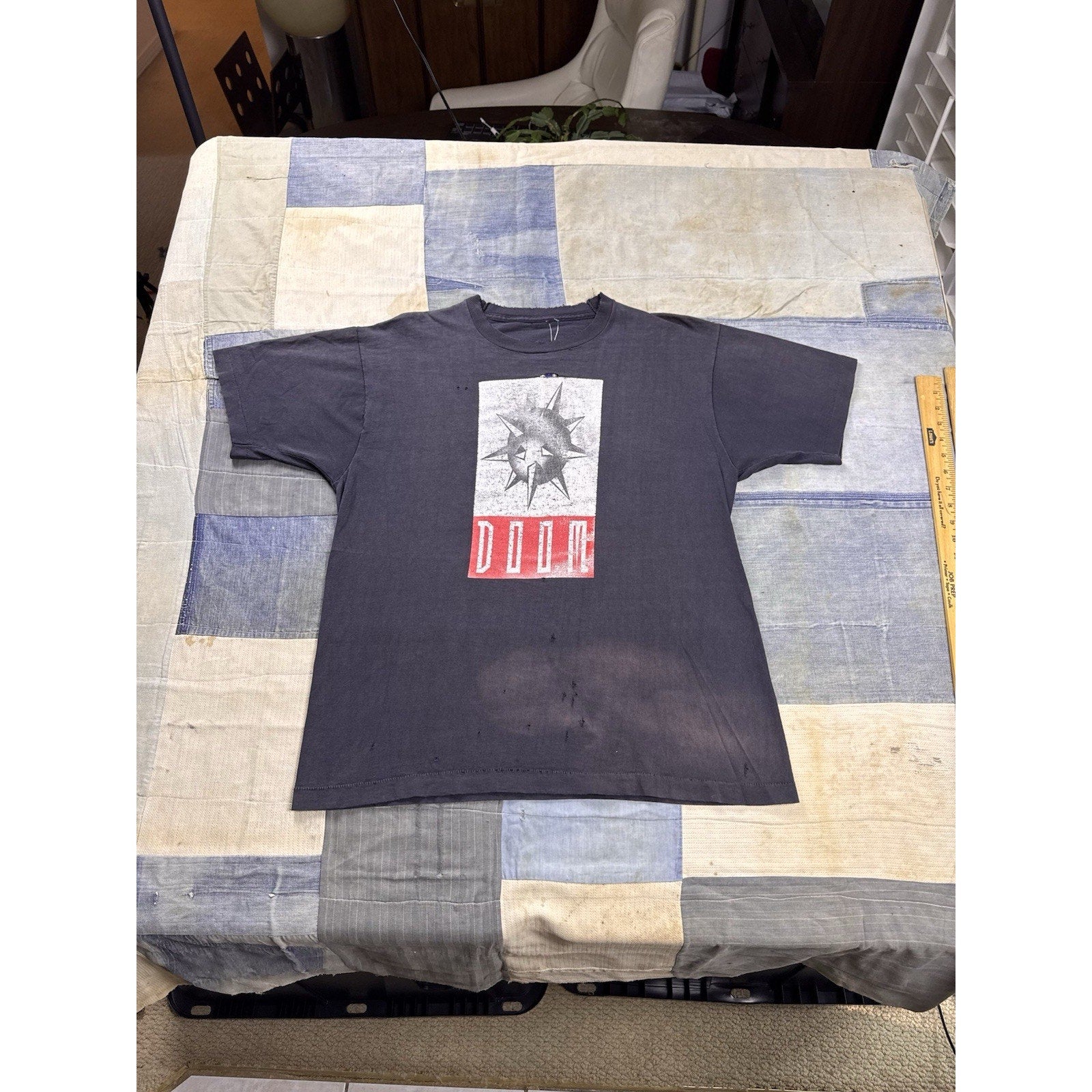 90's Vintage Doom Productions Insane Graphic Tee Size Large/XL Distressed