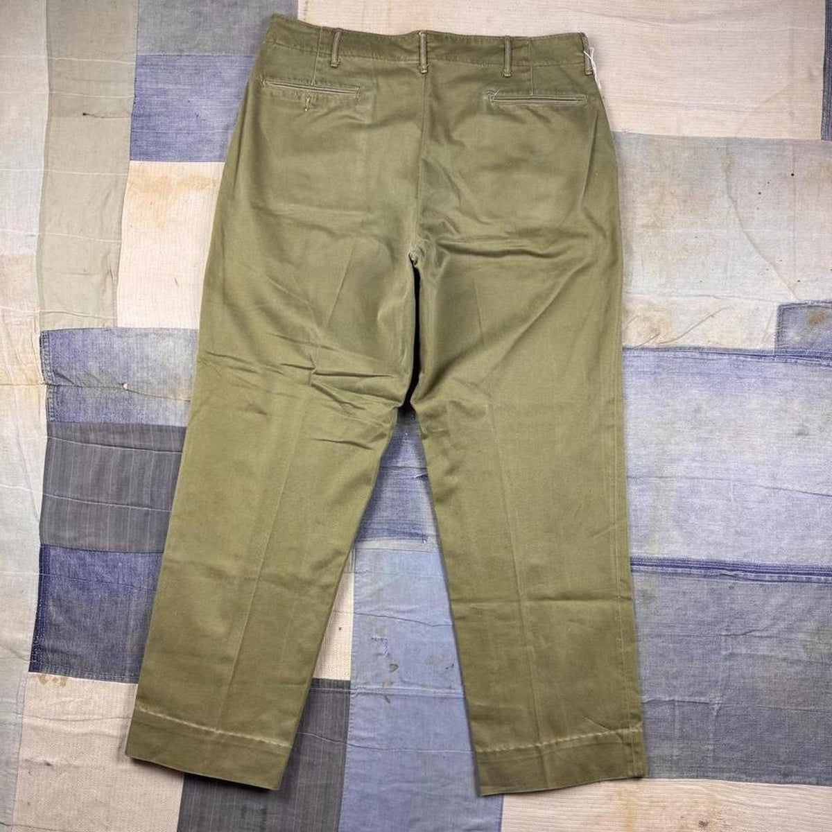 1960s Olive Green Workwear Chino Pants | 35 x 29