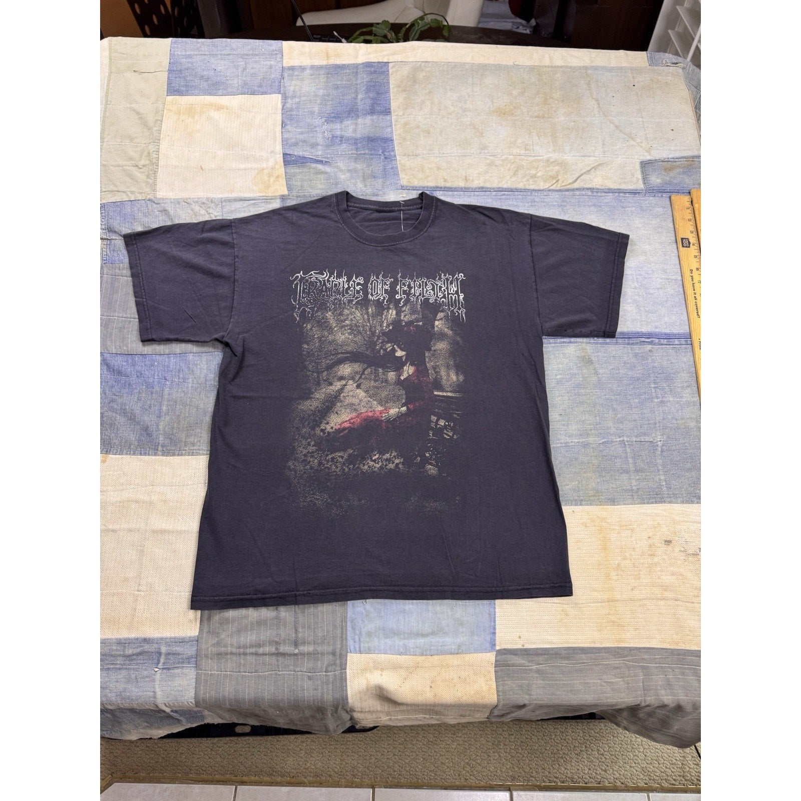 Vintage Cradle Of Filth Evermore Darkly Band T Shirt Black Gothic Metal XL