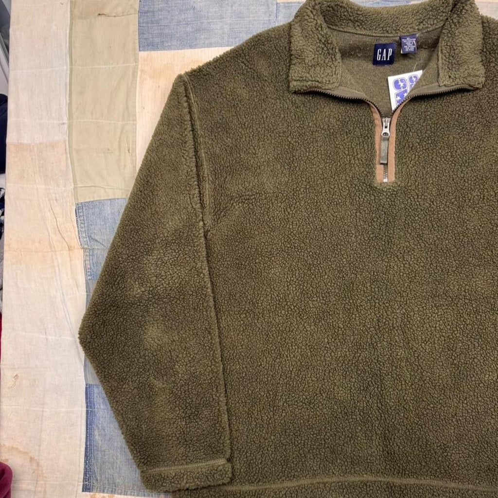 1990s GAP Quarter Zip Sherpa Fleece | XL