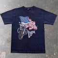 1990s USA American Flag Motorcycle Biker Graphic Tee | Medium