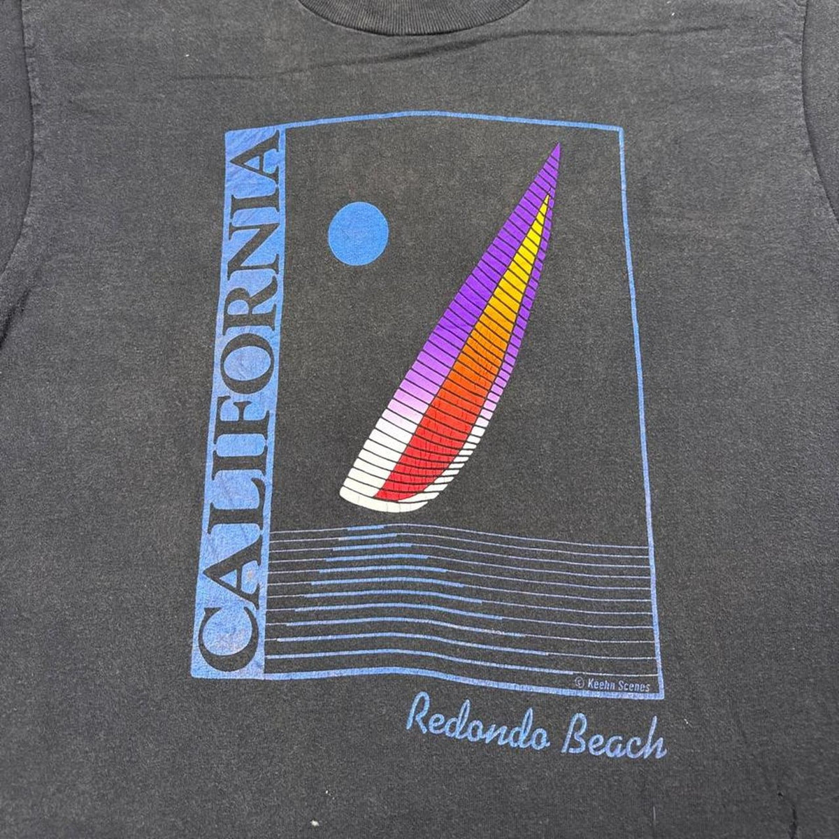 1980s California Redondo Beach Windsurf Graphic Tee | Large