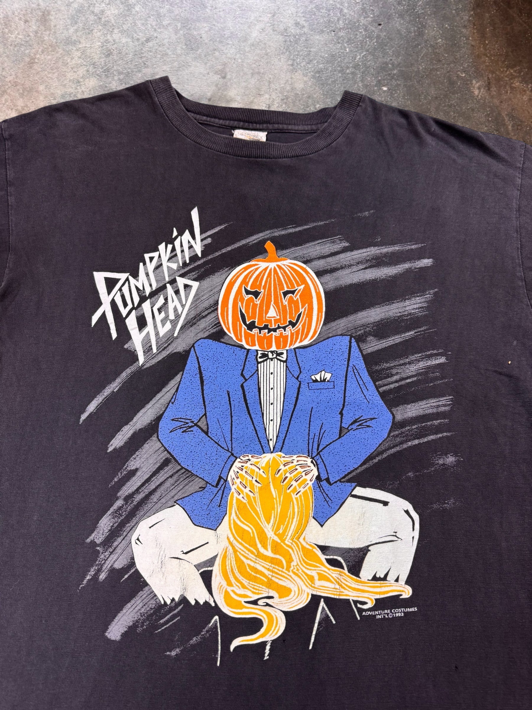 1990s Pumpkin Head Movie Promo Black T Shirt | Large