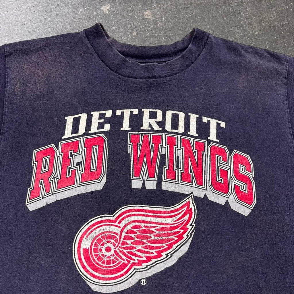1990s Detroit Red Wings Logo NHL Hockey Tee | XL