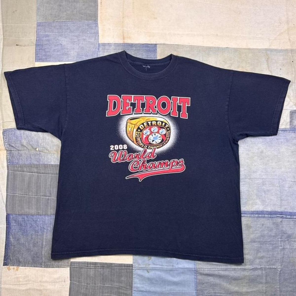 2008 Detroit “World Champs” Championship Ring Graphic Tee | Extra Large