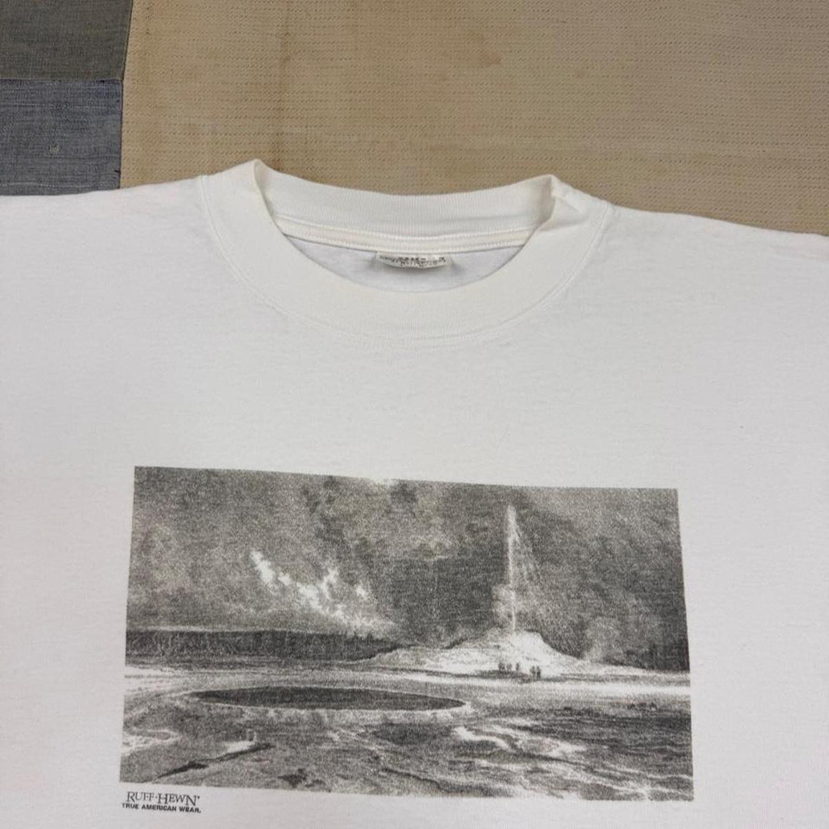 1990s Ruff Hewn Yellowstone Geyser Scenic Long Sleeve Tee | Large
