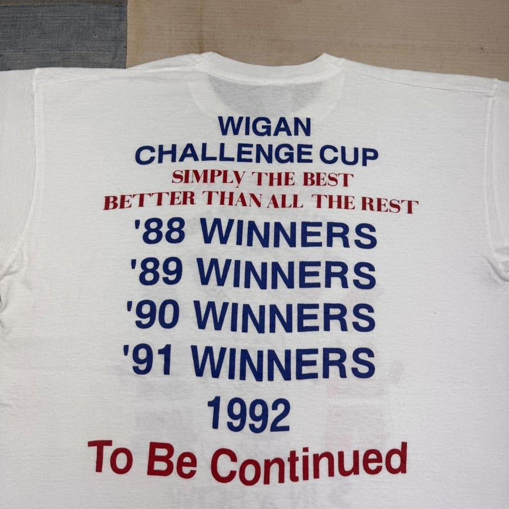 1992 Wigan Rugby Challenge Cup Final 5 In A Row Tee | L