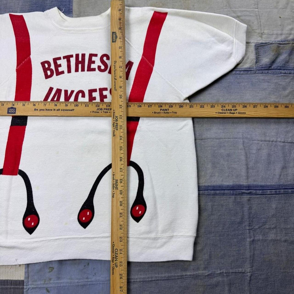 1960s Bethesda Jaycees Suspender Graphic Short-Sleeve Sweatshirt | Large