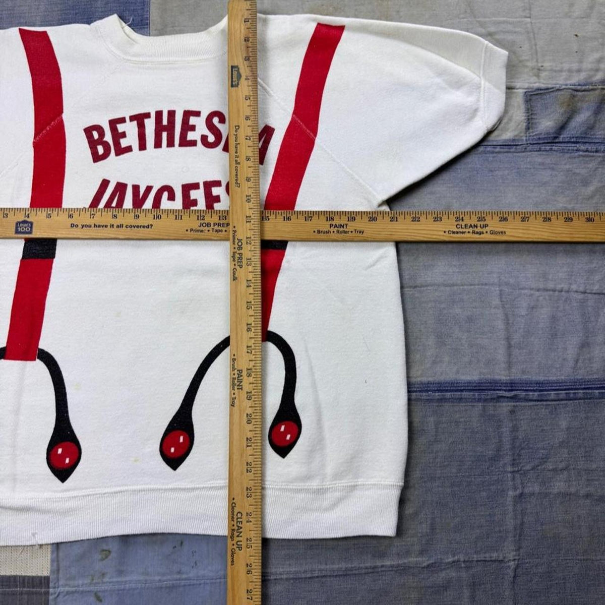 1960s Bethesda Jaycees Suspender Graphic Short-Sleeve Sweatshirt | Large