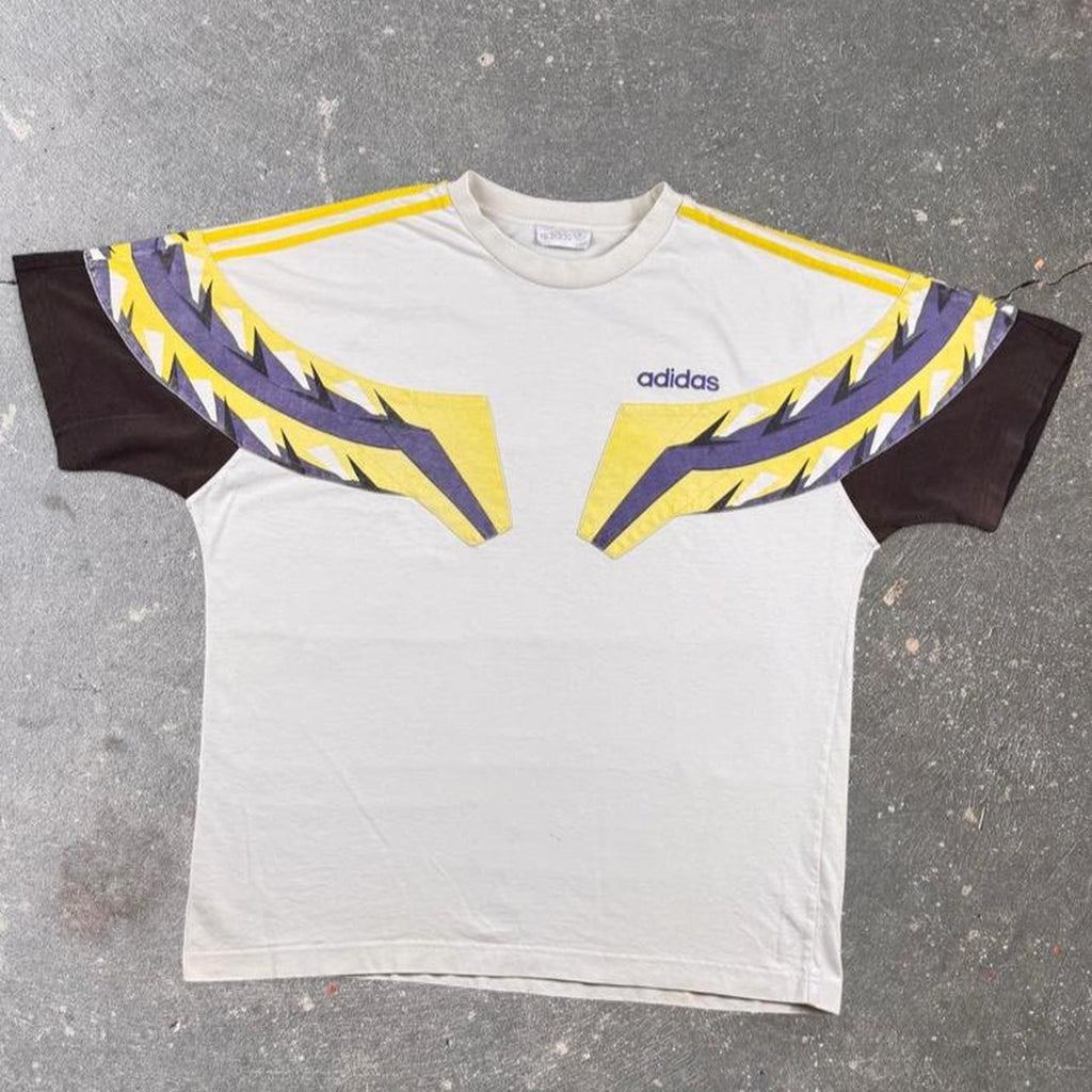 1990s Adidas Abstract Color Block Graphic Tee | XL