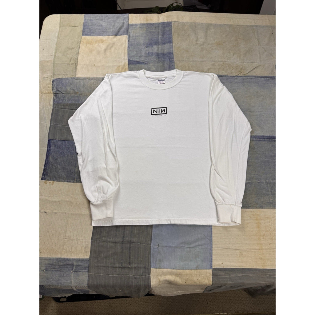 Nine Inch Nails Halo Seventeen NIN Long Sleeve Shirt White Band Tee Medium