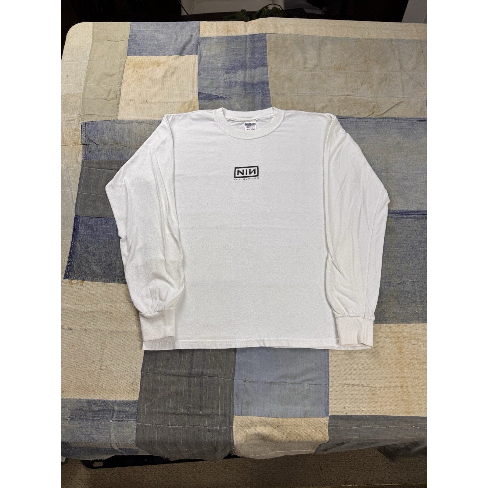 Nine Inch Nails Halo Seventeen NIN Long Sleeve Shirt White Band Tee Medium