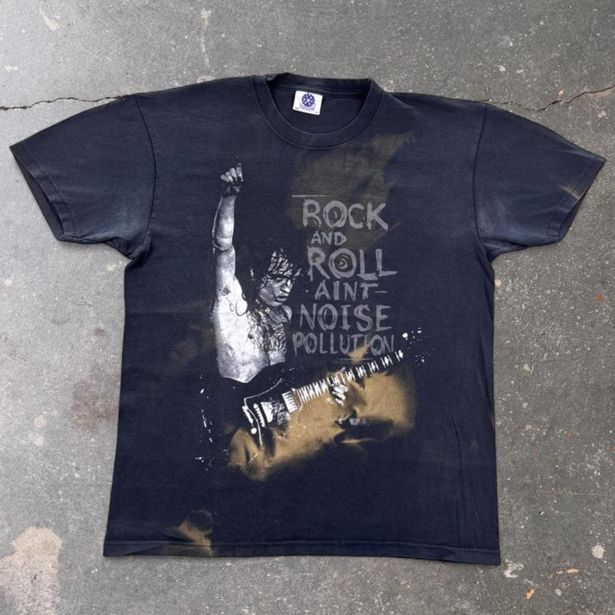 2000s AC/DC Rock and Roll Ain't Noise Pollution Sun-Faded Tee | Medium