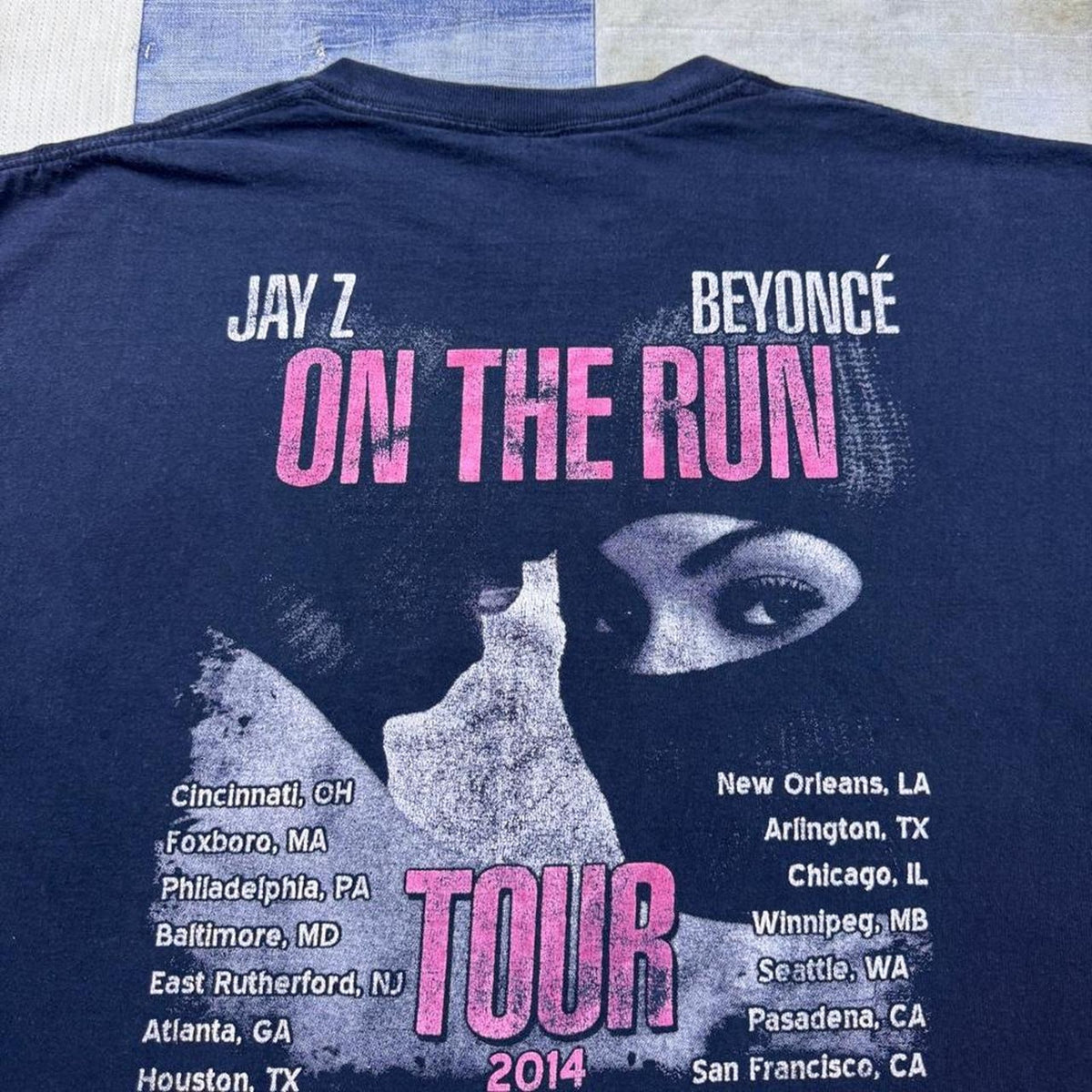 2014 Beyoncé Jay-Z On the Run Tour Double-Sided Graphic Tee | XL