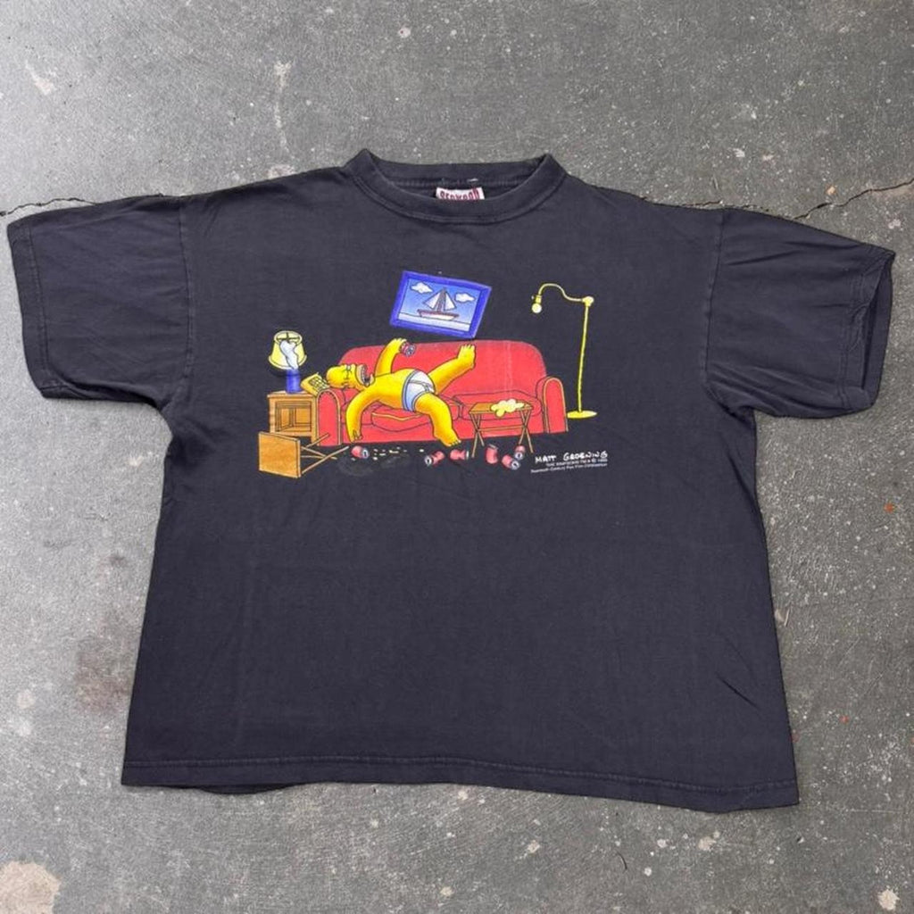 1998 The Simpsons Homer Couch Graphic Tee | Large