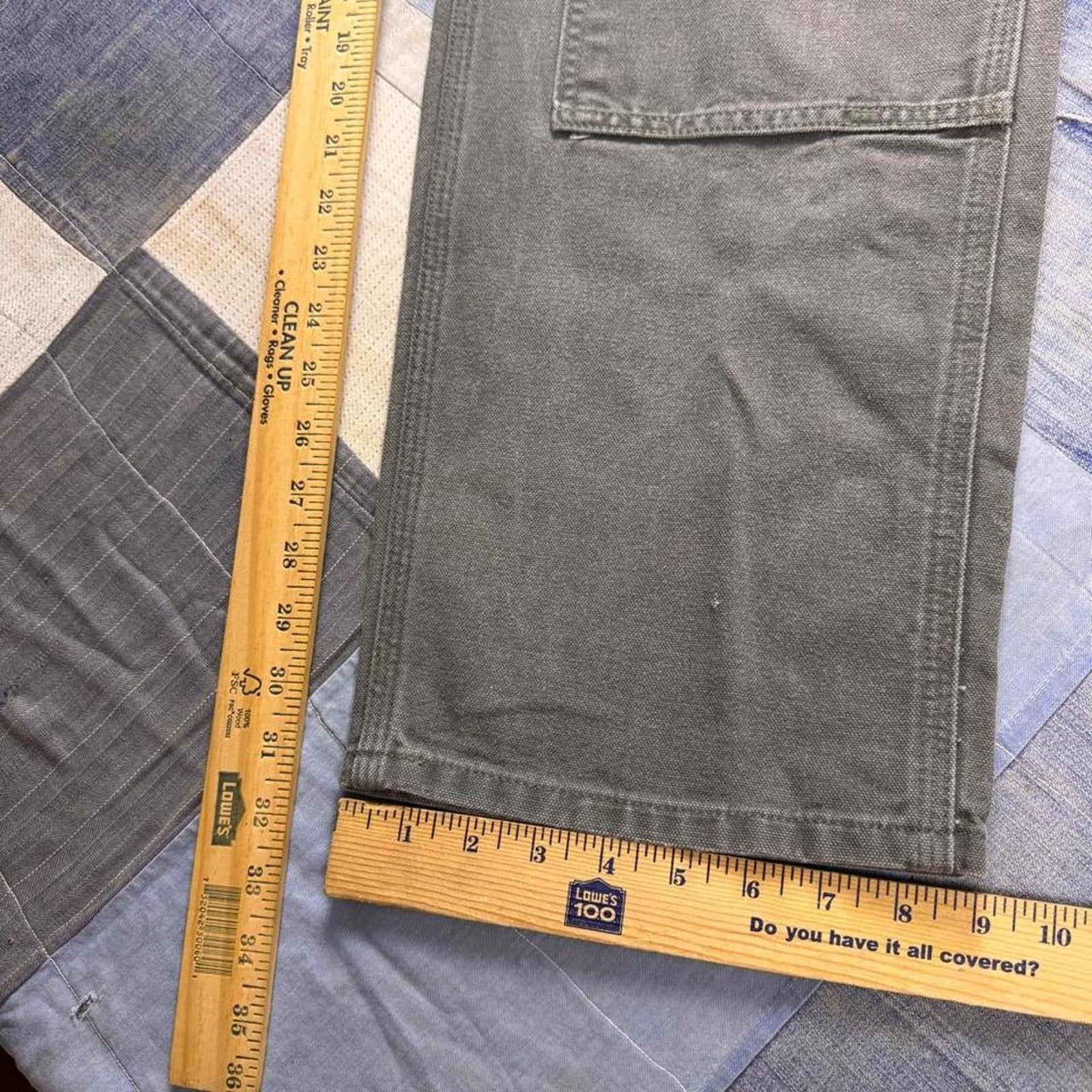 2000s Carhartt B136 Moss Green Double Knee Carpenter Pants | 32x32