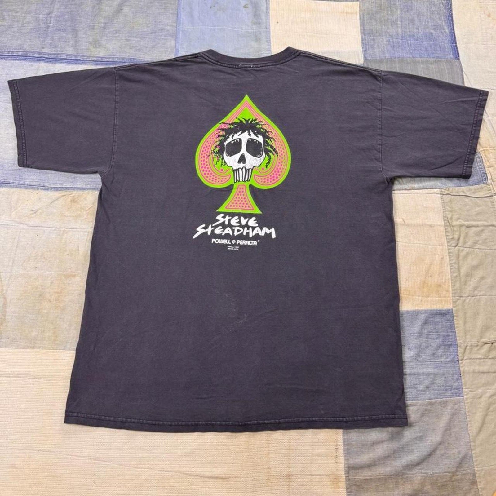 1990s Powell Peralta Steve Steadham Skull Spade Skate Tee | XL