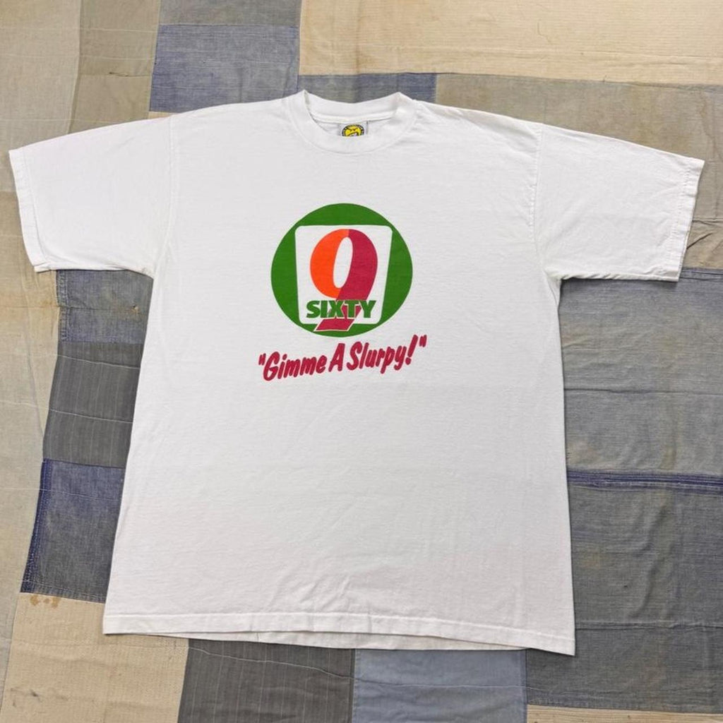 1990s Q Sixty “Gimme A Slurpy!” 7-Eleven Parody Tee | XL