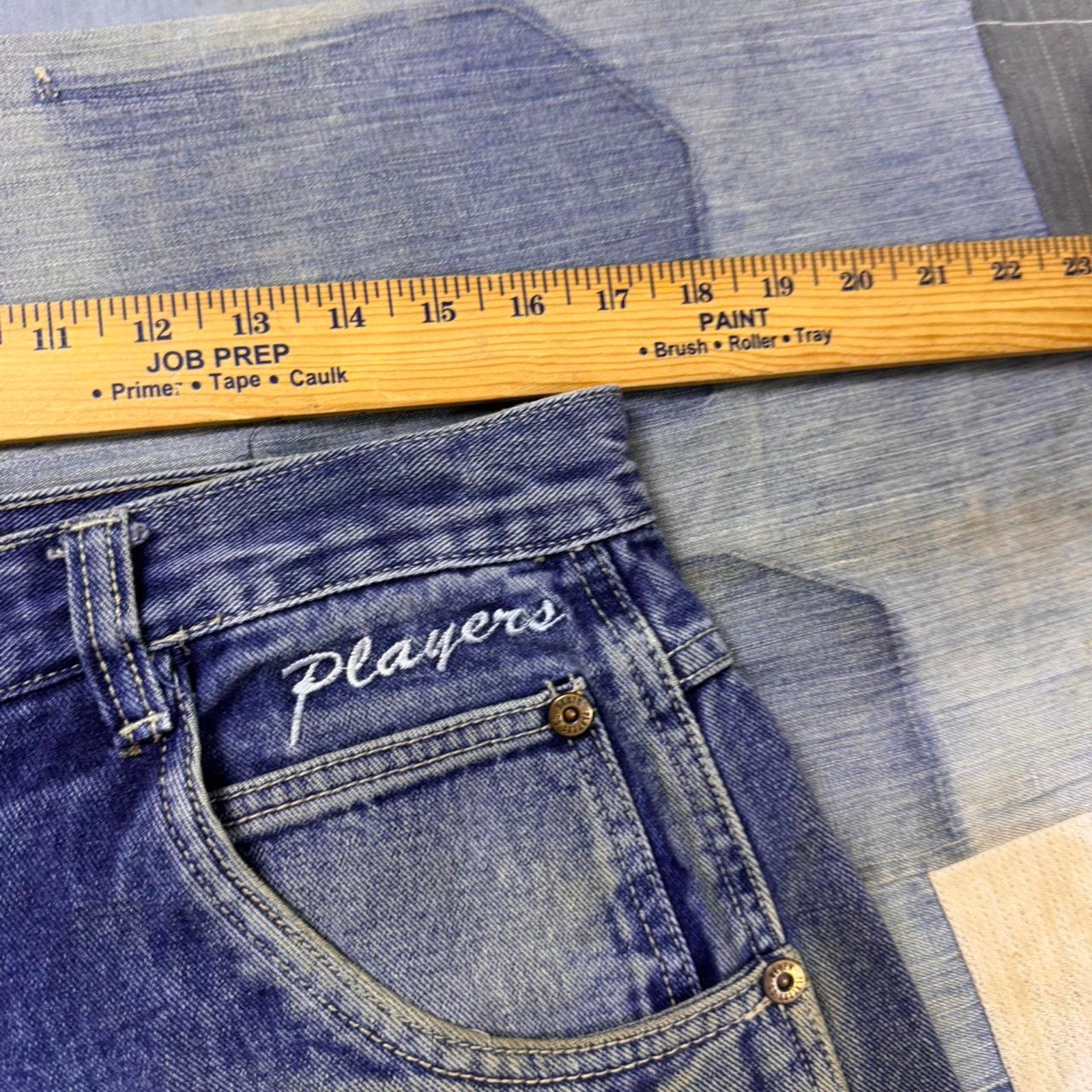 2000s Players69 Embroidered Baggy Denim Jeans | 32x34