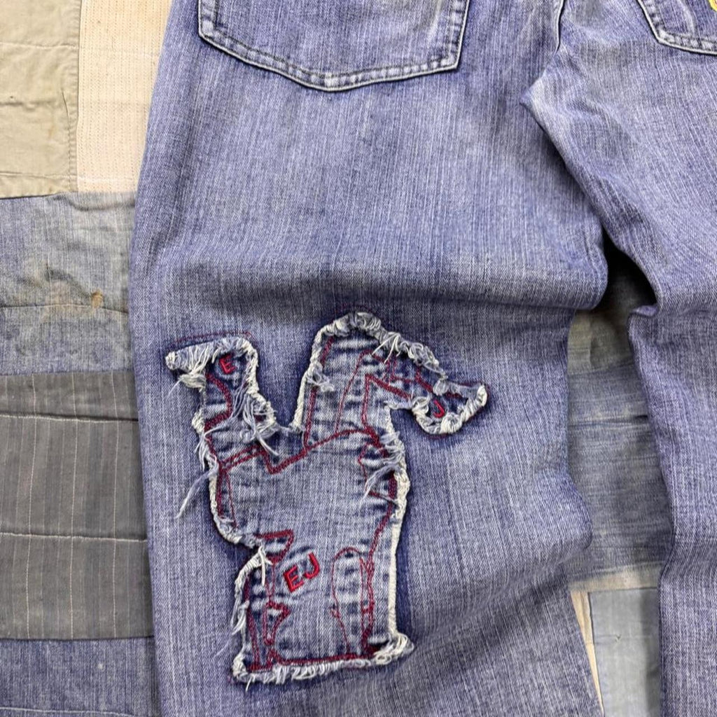 2000s Eurgilio Jeans Patchwork Baggy Denim Jeans | 36x26