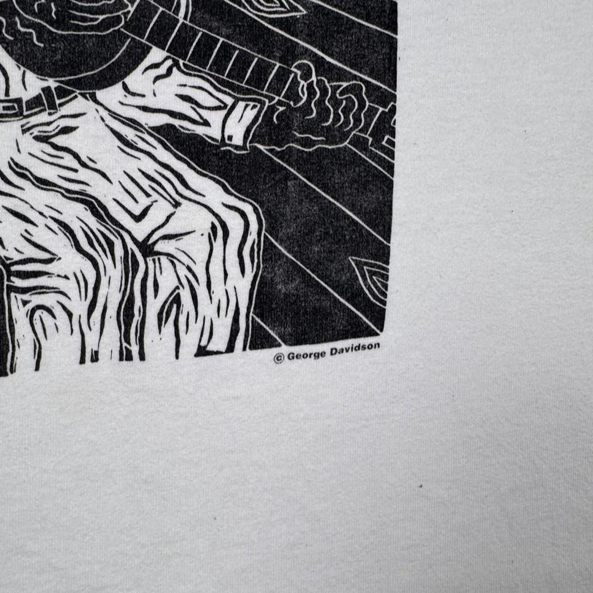 1990s House of Blues Bluesman Woodcut Tee | M