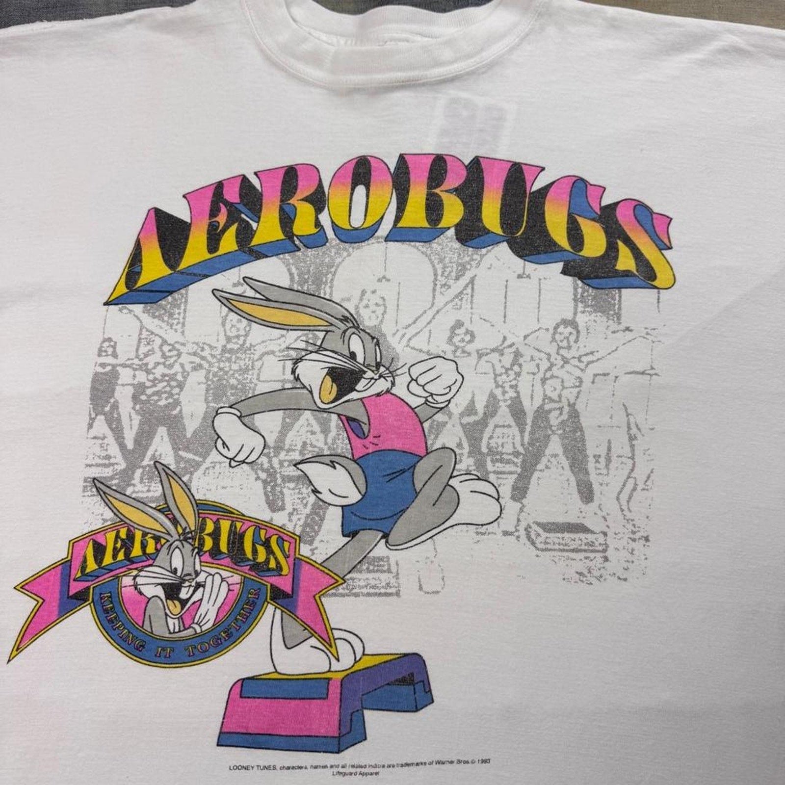 1993 Bugs Bunny Aerobugs Aerobics Graphic Tee | Large