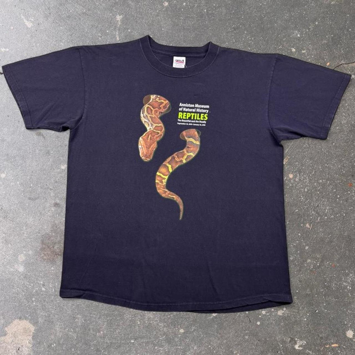 1999 Anniston Museum Reptiles Snake Exhibit Graphic Tee | XL