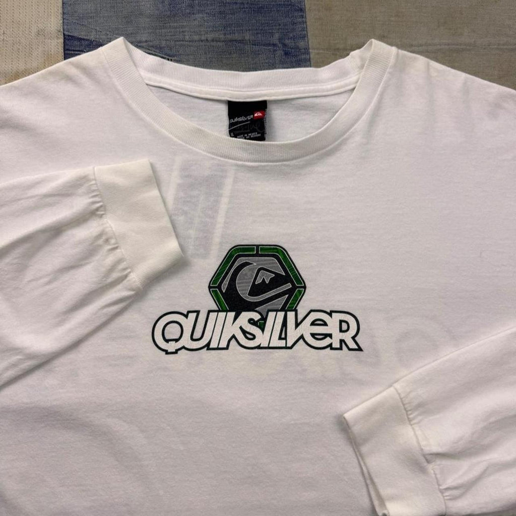 2000s Quiksilver Triple Logo Long Sleeve Tee | XL