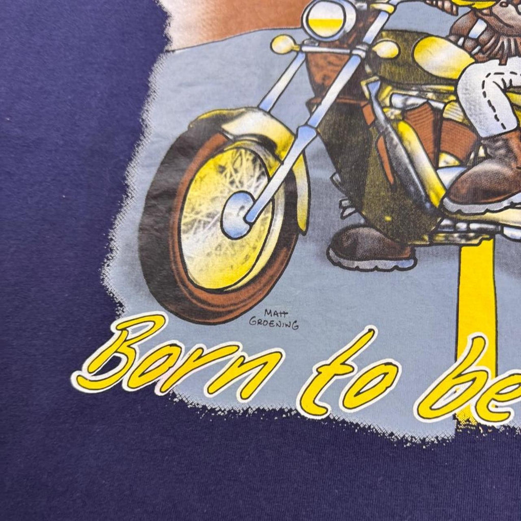 2001 The Simpsons Homer Simpson Born to Be Wild Motorcycle Tee | XXL
