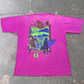1990s Hang Ten Neon Surf Graphic Tee | Large
