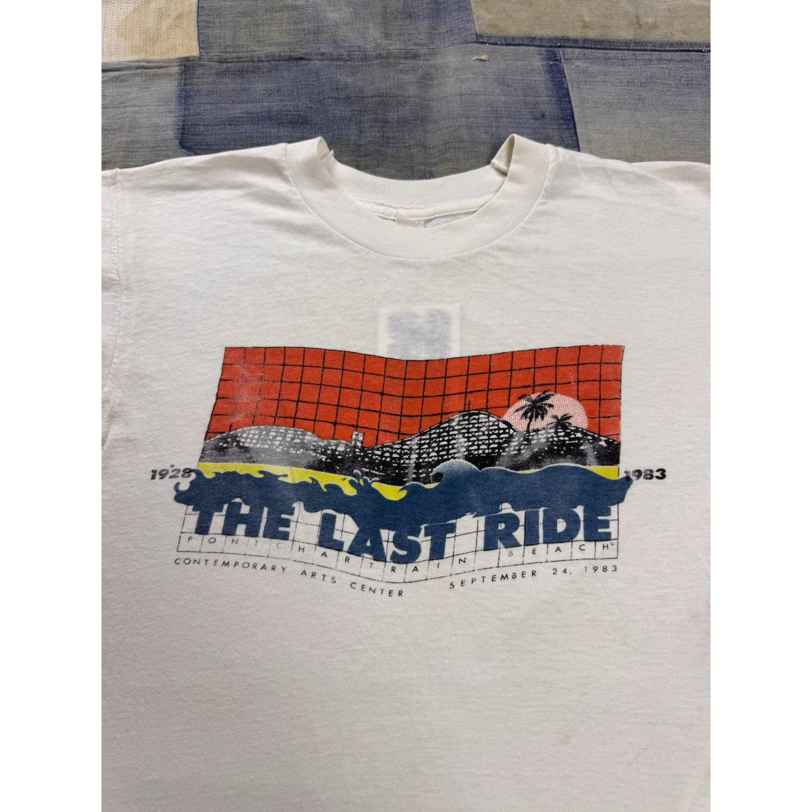 Vintage 1983 The Last Ride Pontiac Hair in Beach Contemporary Arts T Shirt Med
