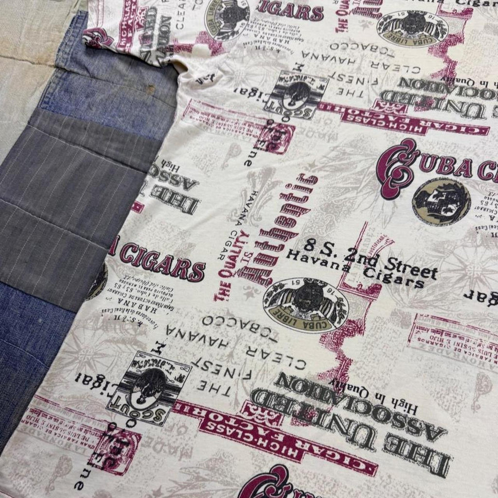 1990s Schiesser Cuba Cigars All Over Print Pocket Tee | Medium