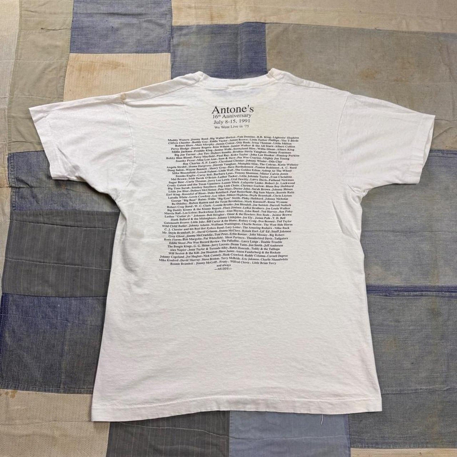 1991 Stevie Ray Vaughan Antone’s 16th Anniversary Blues Tee | Large