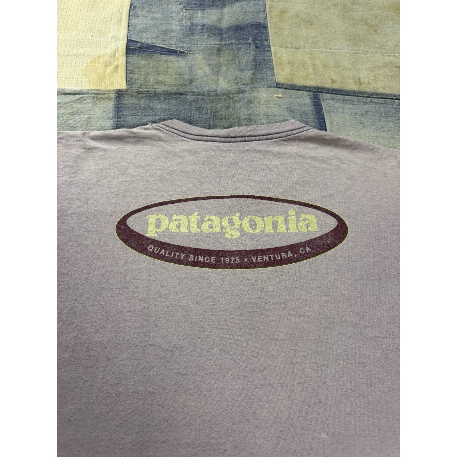 Patagonia Organic Cotton T Shirt Medium USA Vintage Logo Graphic Ventura Pink
