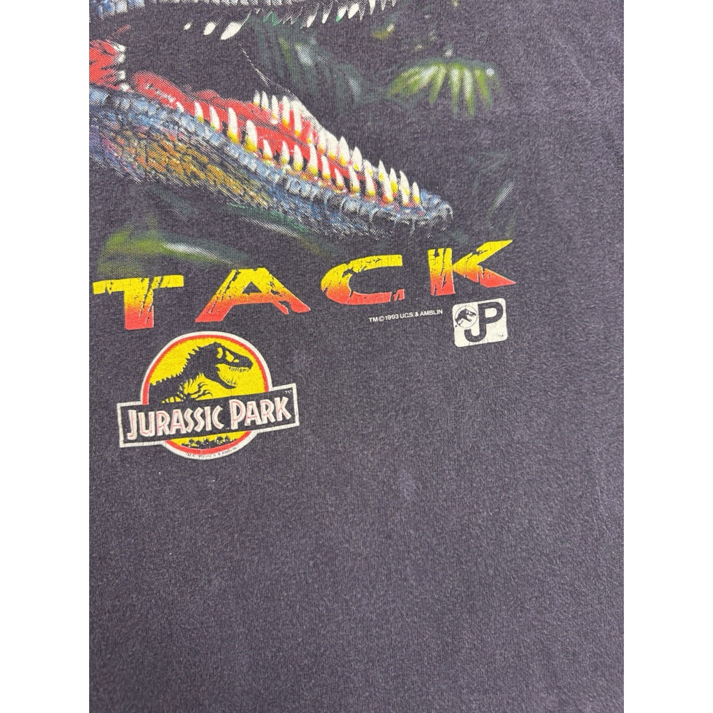 Jurassic Park Raptor Attack T Shirt 1993 Kingstree Textile XL Vintage USA Movie