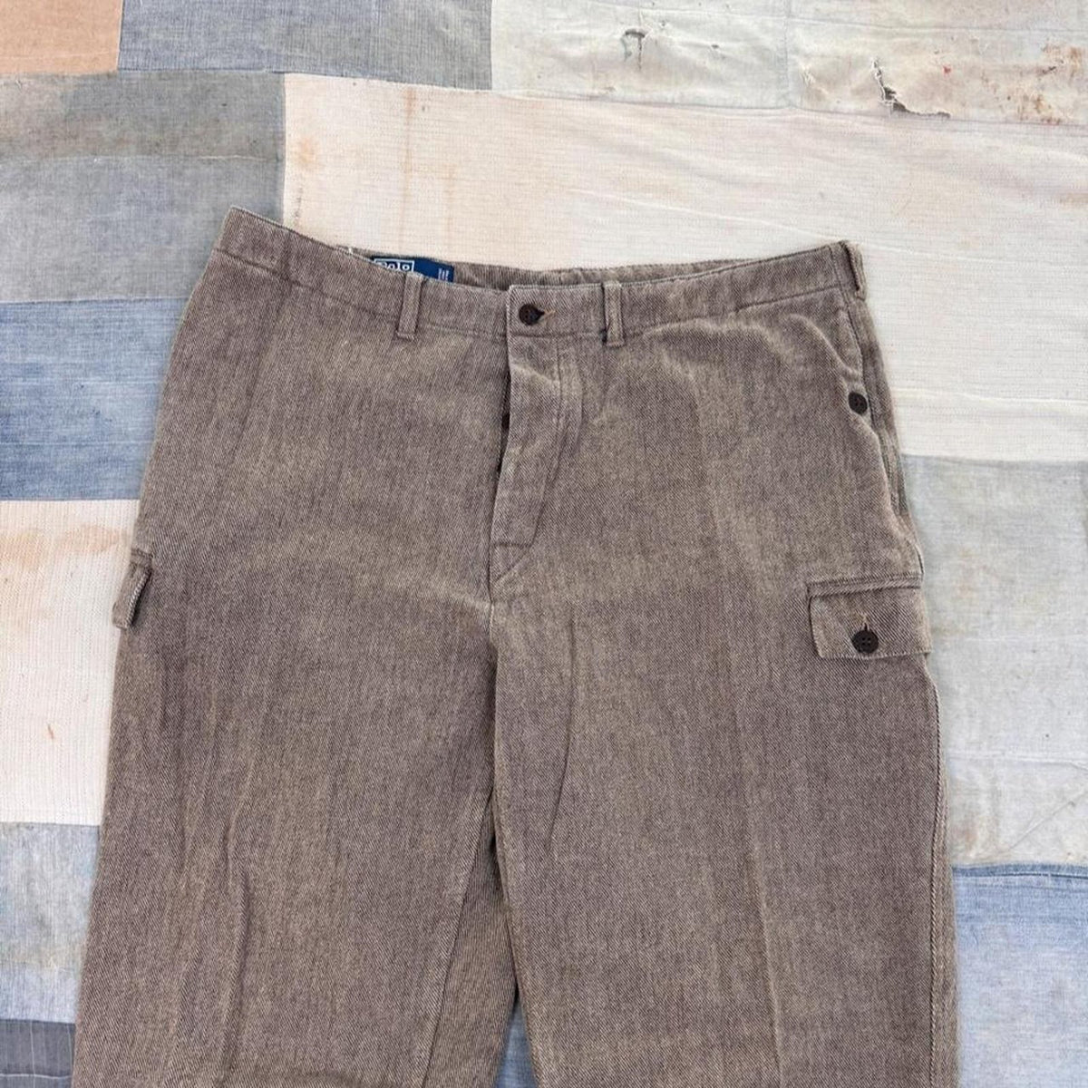 1990s Polo Ralph Lauren Herringbone Cargo Pants | 38x31