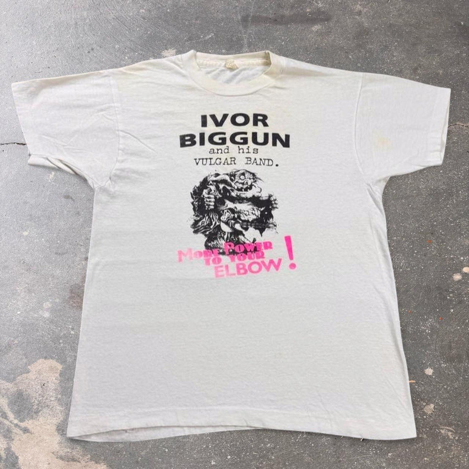 1990 Ivor Biggun and His Vulgar Band “More Power To Your Elbow!” tee | Small