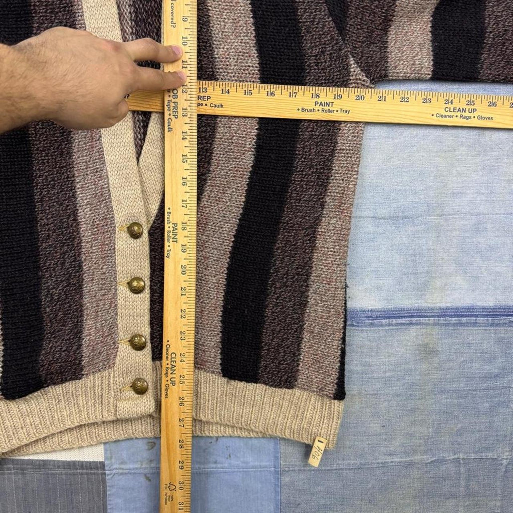 1970s Jantzen Striped Shawl Cardigan | M