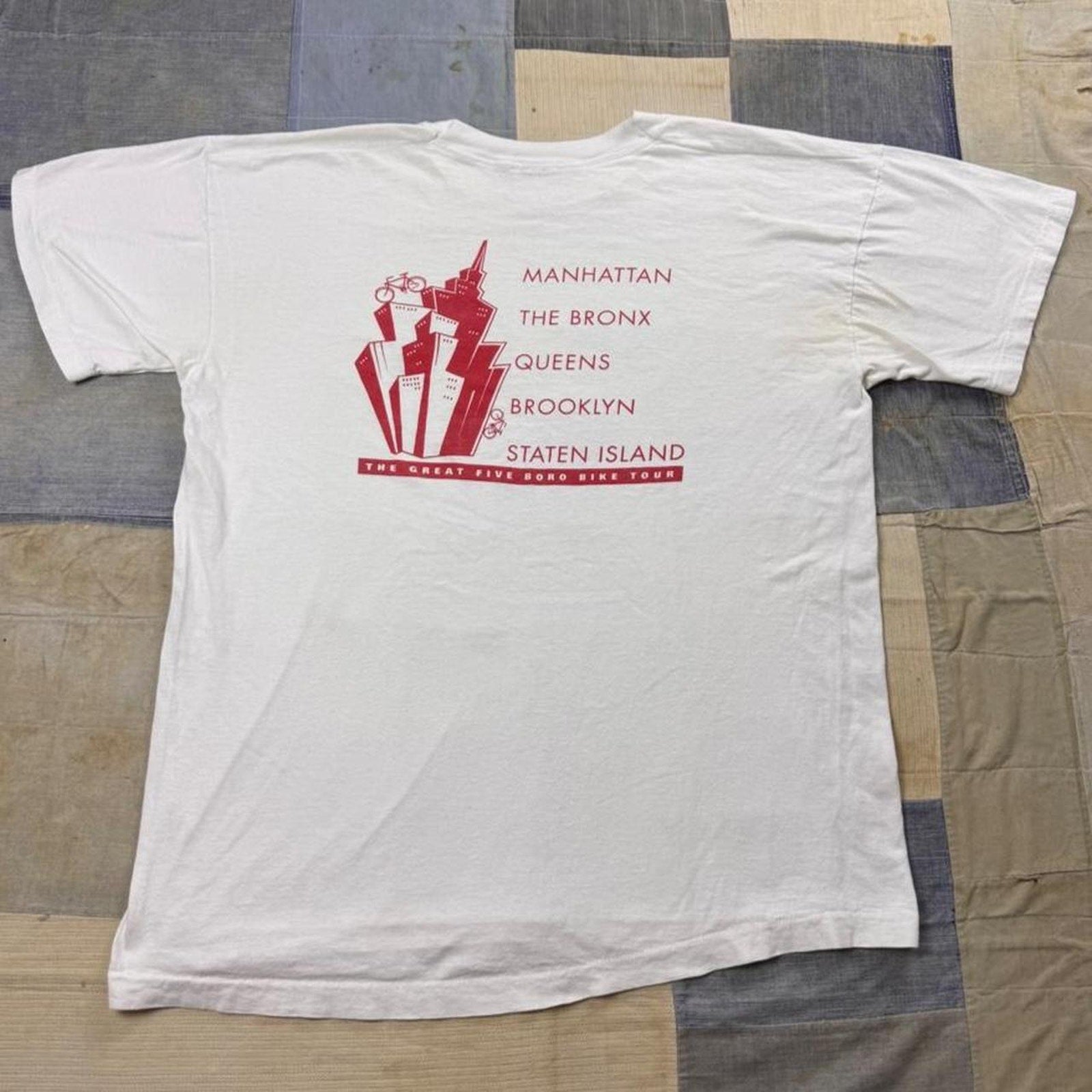 1990s Bike New York Great Five Boro Bike Tour Tee | XL