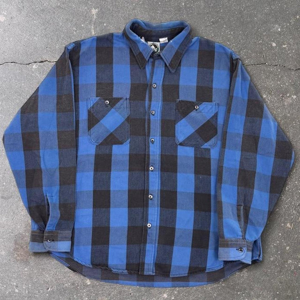 1990s Appalachian Trail Buffalo Plaid Flannel Shirt | XL
