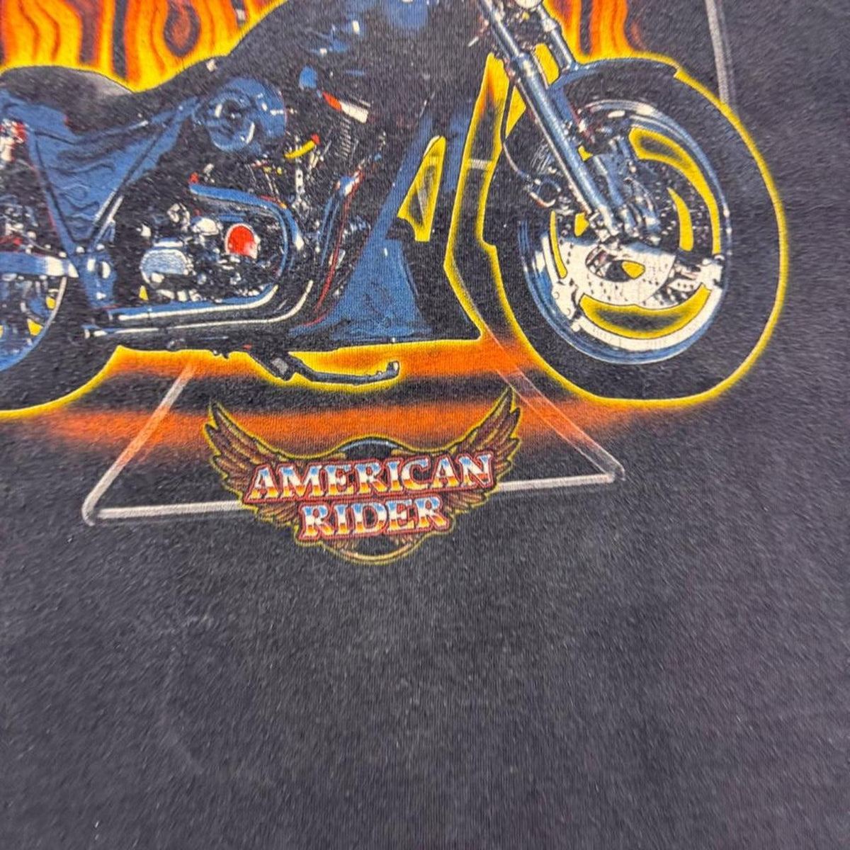 2000s Ride With Pride American Rider Motorcycle Graphic Tee | 2XL