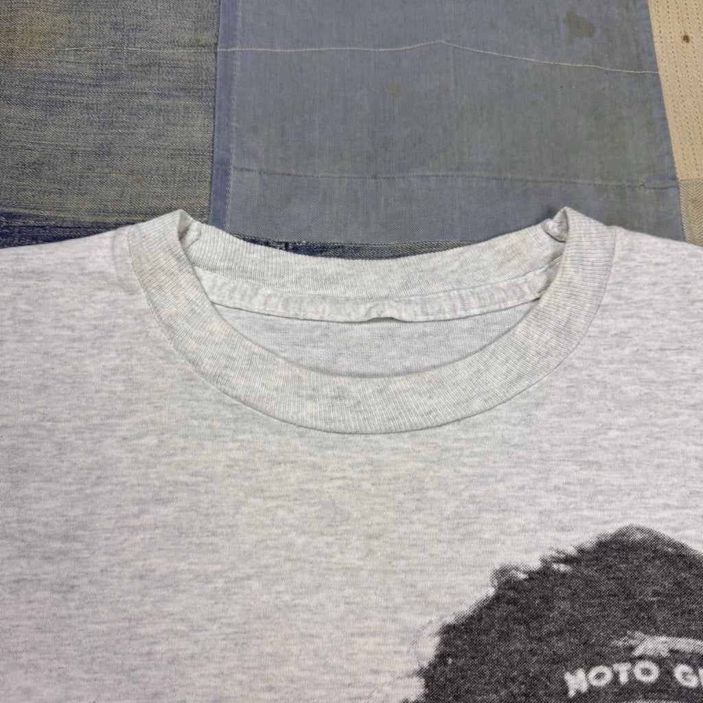 Vintage California Moto Guzzi Motorcycle All Over Print T Shirt Gray XL Biker