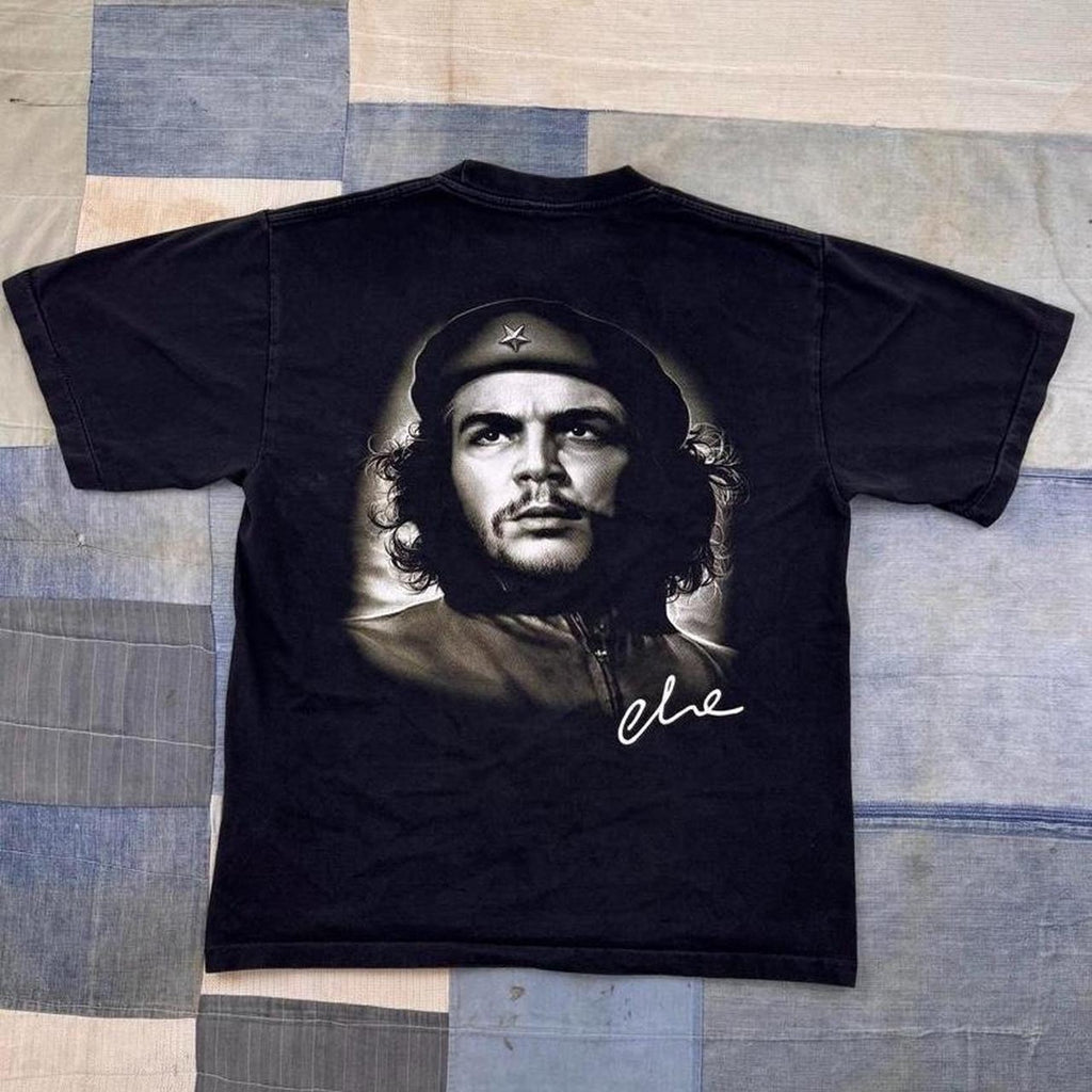 2000s Rock Eagle Che Guevara Double Sided Black Graphic Tee | Large