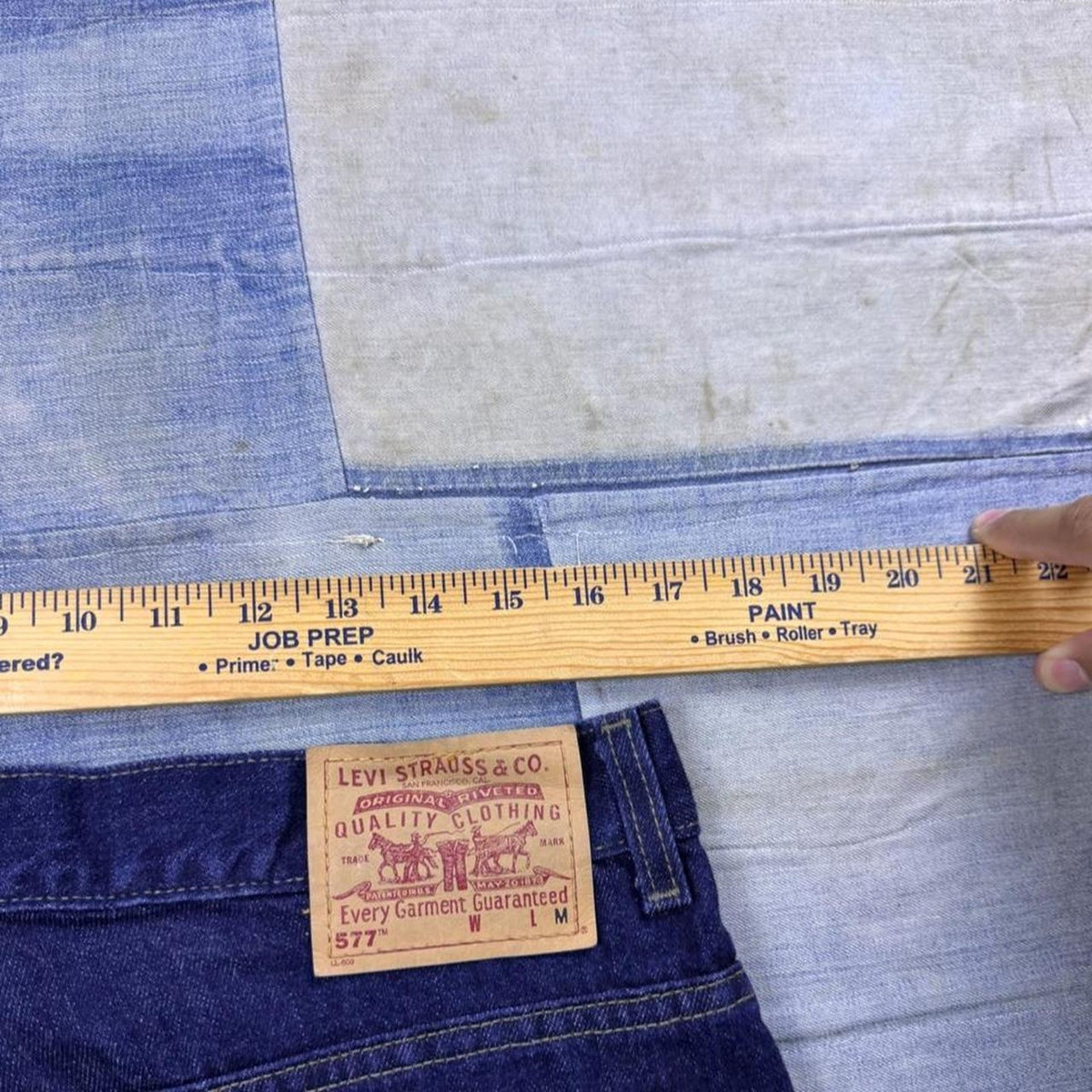 2000s Levi's 577 Made in USA Lower Rise Loose Fit Dark Wash Jeans | 34 x 32.5