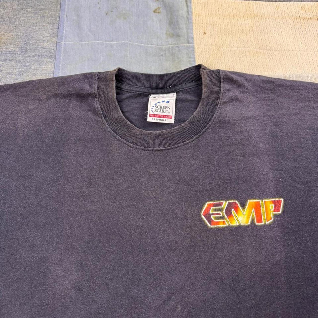1990s EMP Fire Flames Double-Sided Graphic Tee | XL