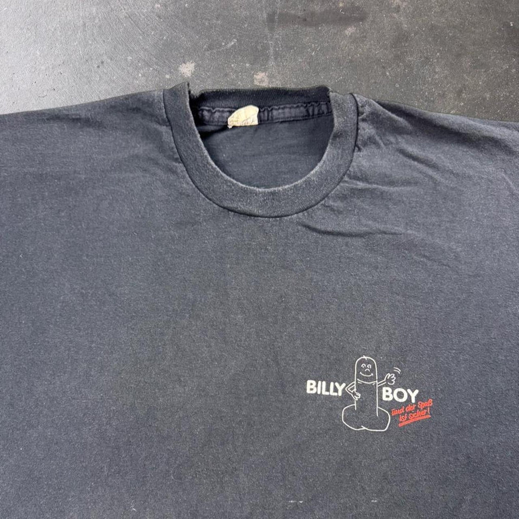 1990s Billy Boy condom “Und der Spaß ist sicher!” Adult Humor Tee | XL
